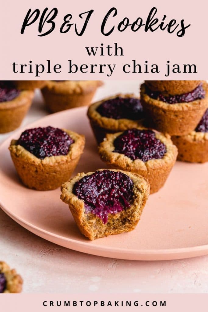 Pinterest image for peanut butter and jam cookies - pin 3.