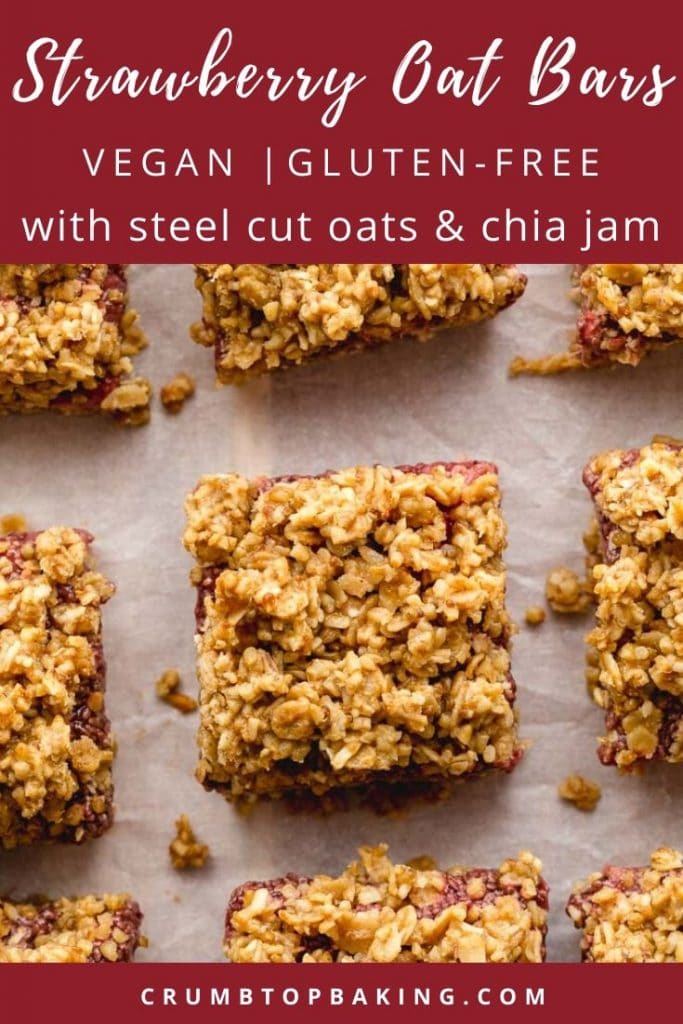 Pinterest image for Strawberry Oat Bars - pin 1.