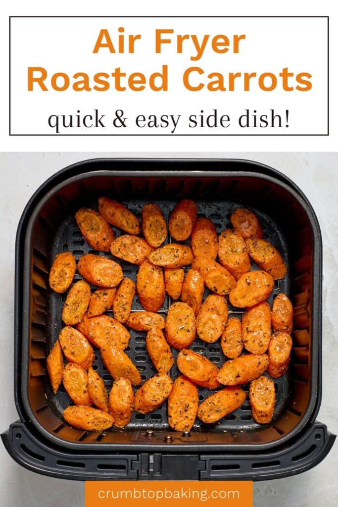 Pinterest image for air fryer carrots.