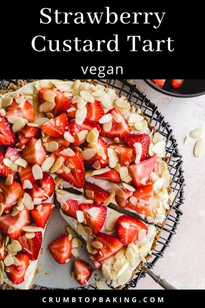 Pinterest image for Vegan Strawberry Custard Tart - pin 3.