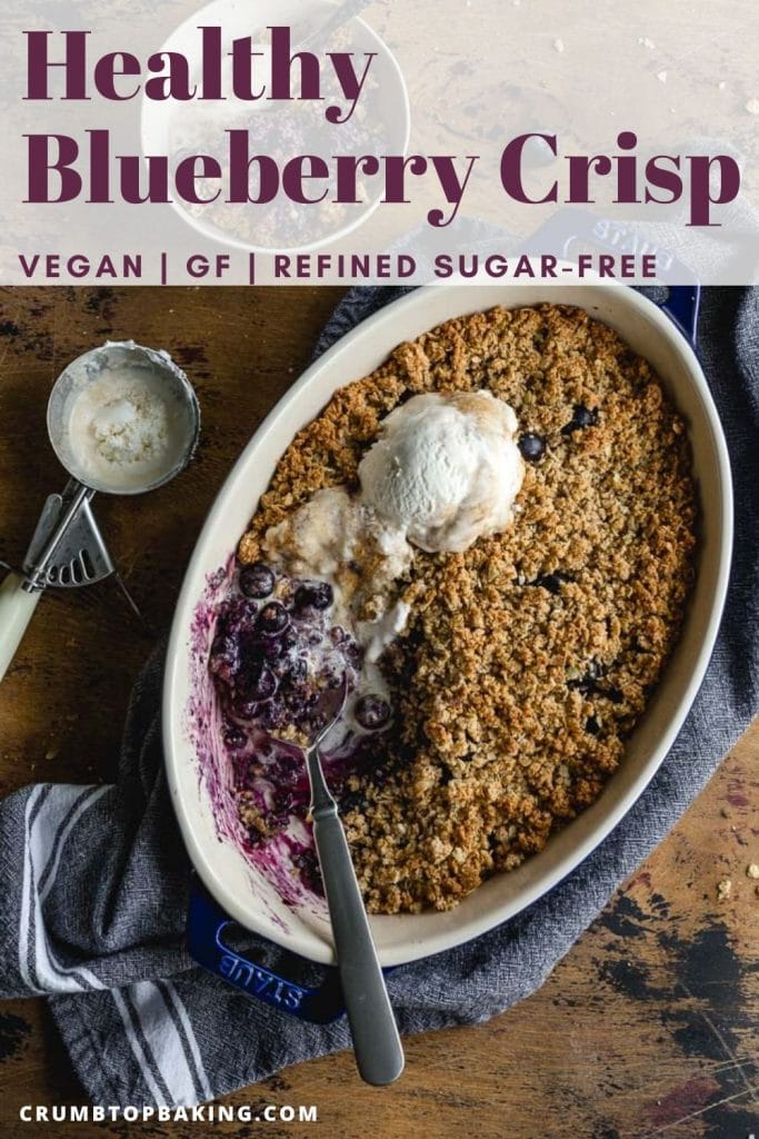 Pinterest image for Healthy Blueberry Crisp - pin 1.