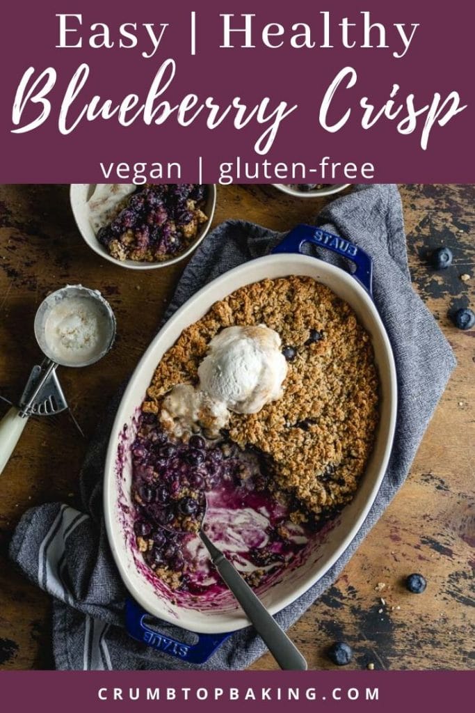 Pinterest image for Healthy Blueberry Crisp - pin 4.