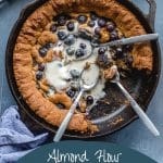 Pinterest image for Blueberry Skillet Cookie - short pin.
