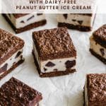 Pinterest image for Peanut Butter Brownie Ice Cream Sandwiches - pin 2.