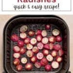 Pinterest image for air fryer radishes.