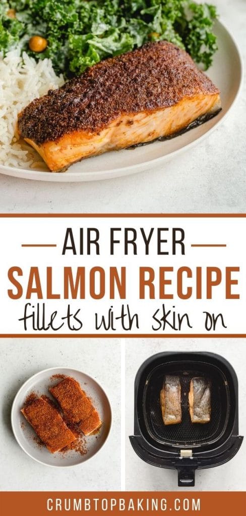 Pinterest image for Air Fryer Salmon Recipe - long pin.