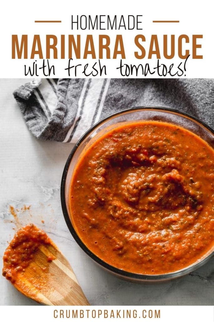 Pinterest image for Homemade Marinara Sauce - short pin 2.