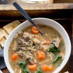 Pinterest image for Instant Pot Chicken Wild Rice Soup - long pin 1.