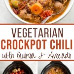 Pinterest image for vegetarian crockpot chili - long pin.