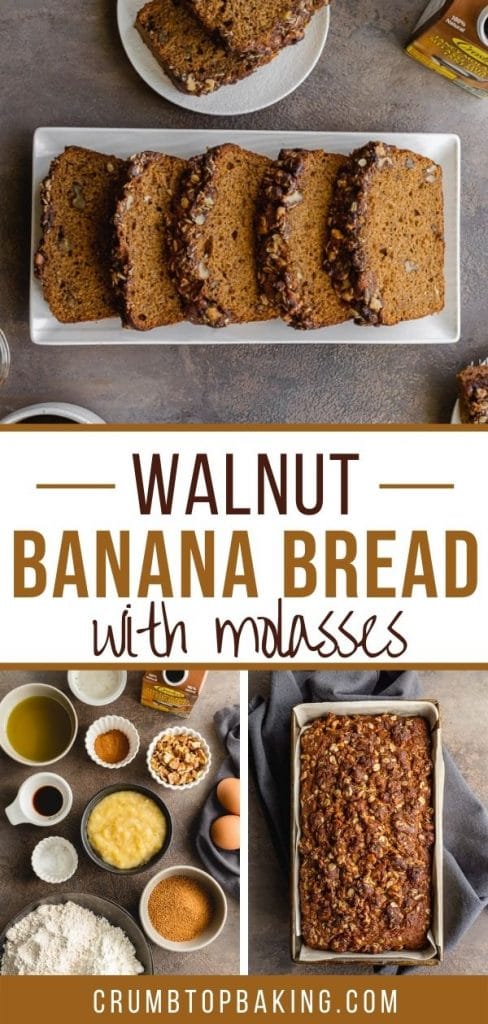 Pinterest image for Walnut Banana Bread - long pin.