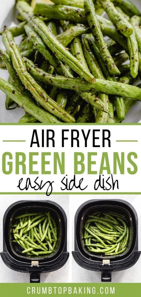 Pinterest image for Air Fryer Green Beans - long pin.