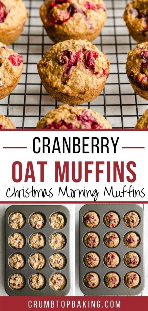 Pinterest image for Cranberry Oatmeal Muffins - long pin 1.