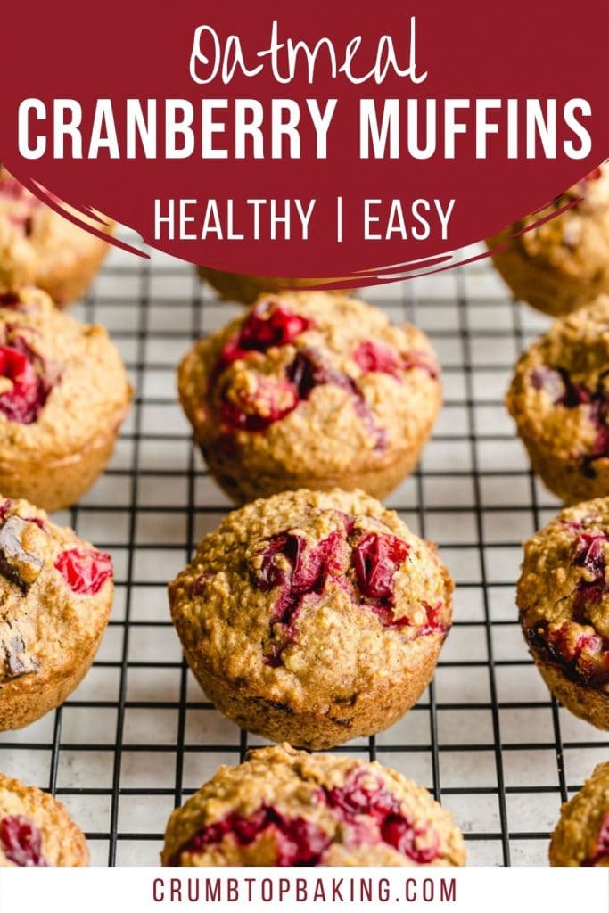 Pinterest image for Cranberry Oatmeal Muffins - short pin.