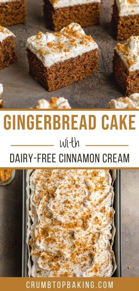 Pinterest image for Easy Gingerbread Cake Recipe - long pin 2.