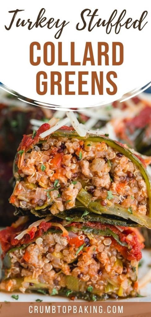 Pinterest image for Stuffed Collard Greens - long pin 2.
