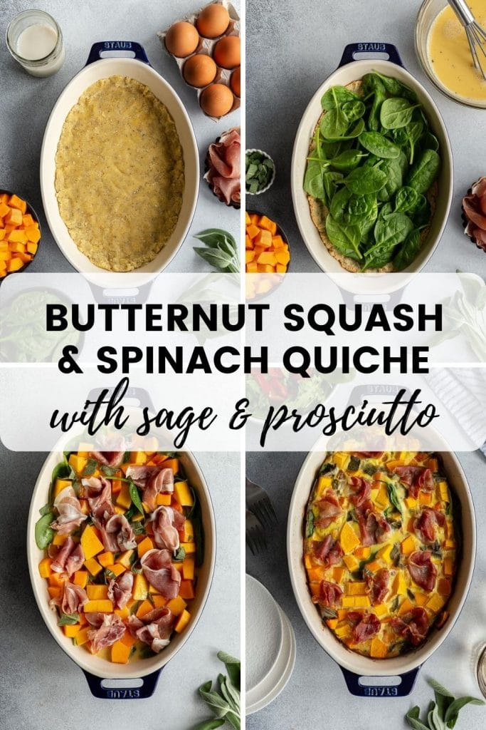 Pinterest image for Butternut Squash Quiche - short pin 3.