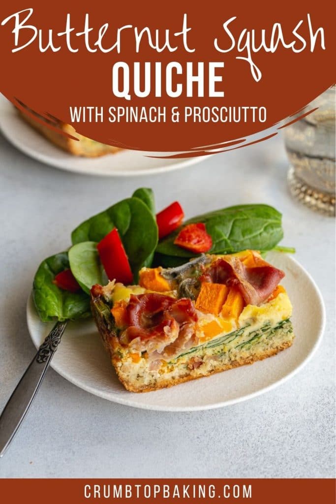 Pinterest image for Butternut Squash Quiche - short pin 4.