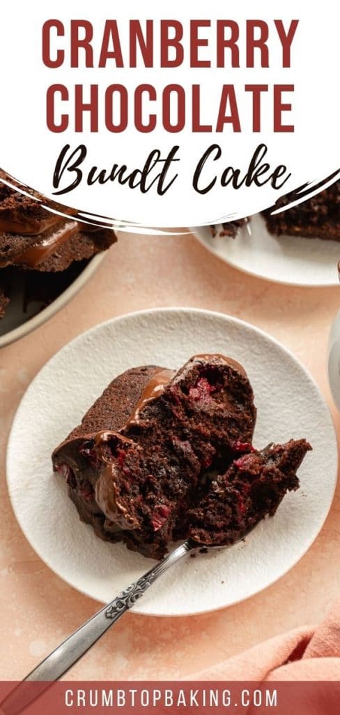 Pinterest image for Chocolate Cranberry Cake - long pin 3.
