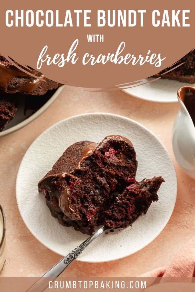 Pinterest image for Chocolate Cranberry Cake - short pin 4.
