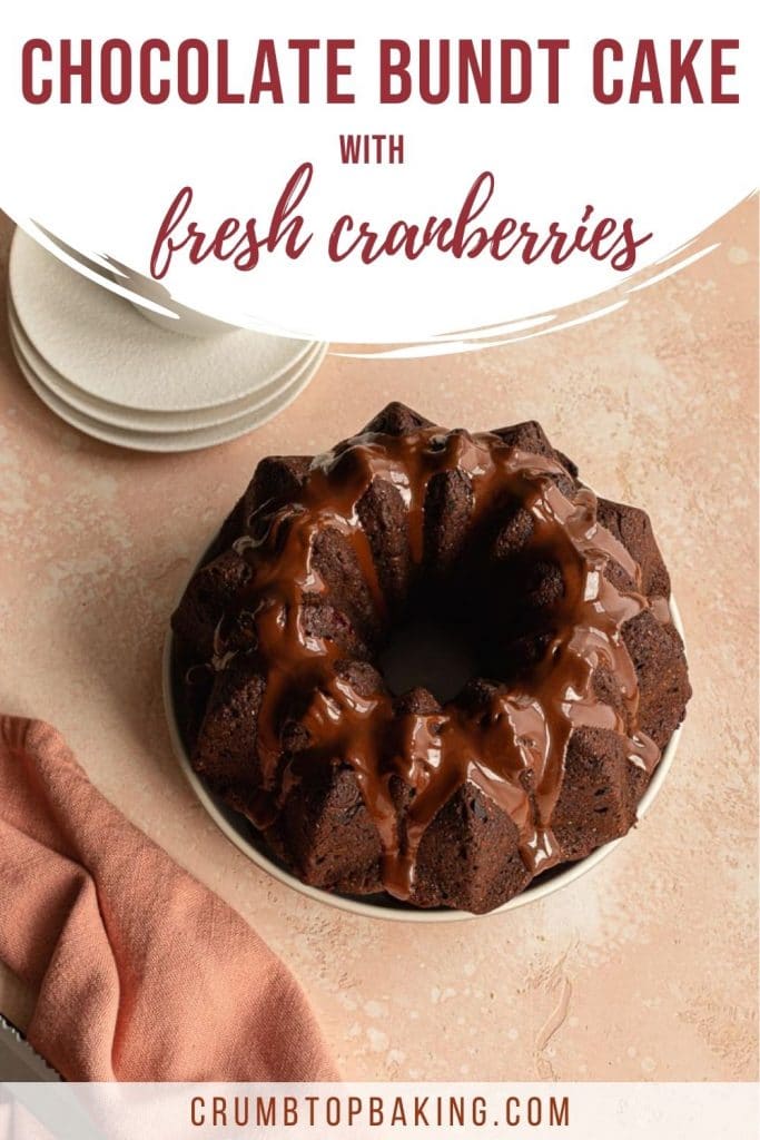 Pinterest image for Chocolate Cranberry Cake - short pin 5.