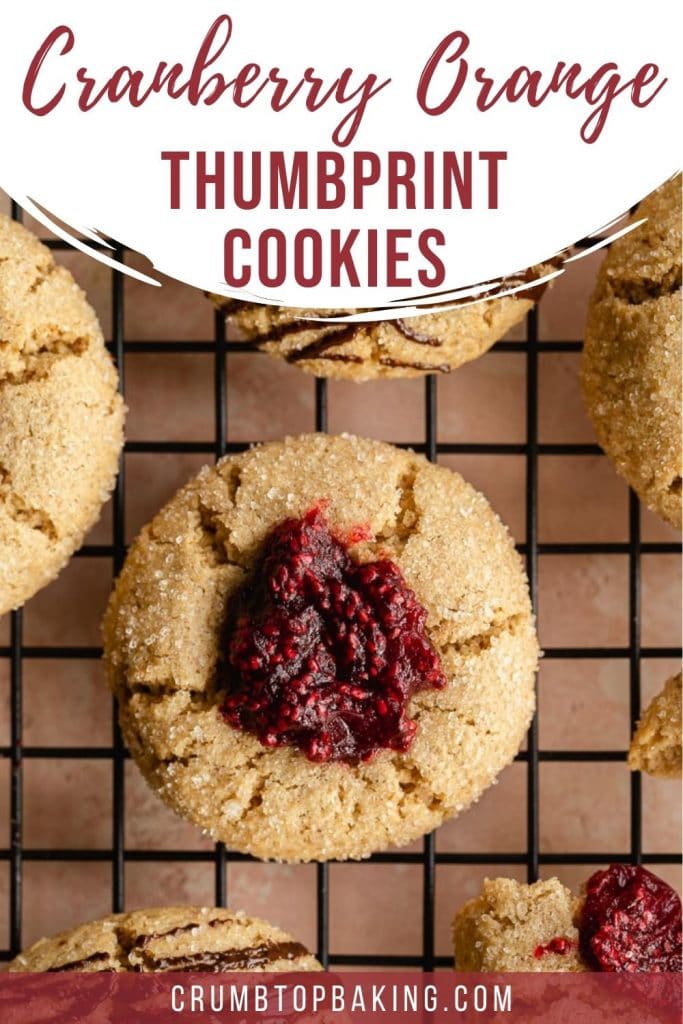 Pinterest image for Cranberry Thumbprint Cookies - short pin 1.