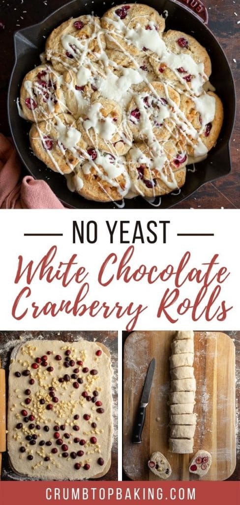 Pinterest image for Cranberry White Chocolate Rolls - long pin 2.