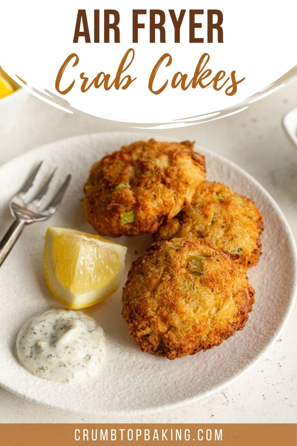 Pinterest image for Air Fryer Crab Cakes - pin 1.