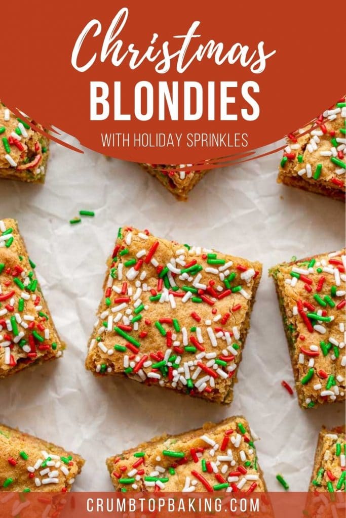 Pinterest image for Christmas Blondies - pin 1.