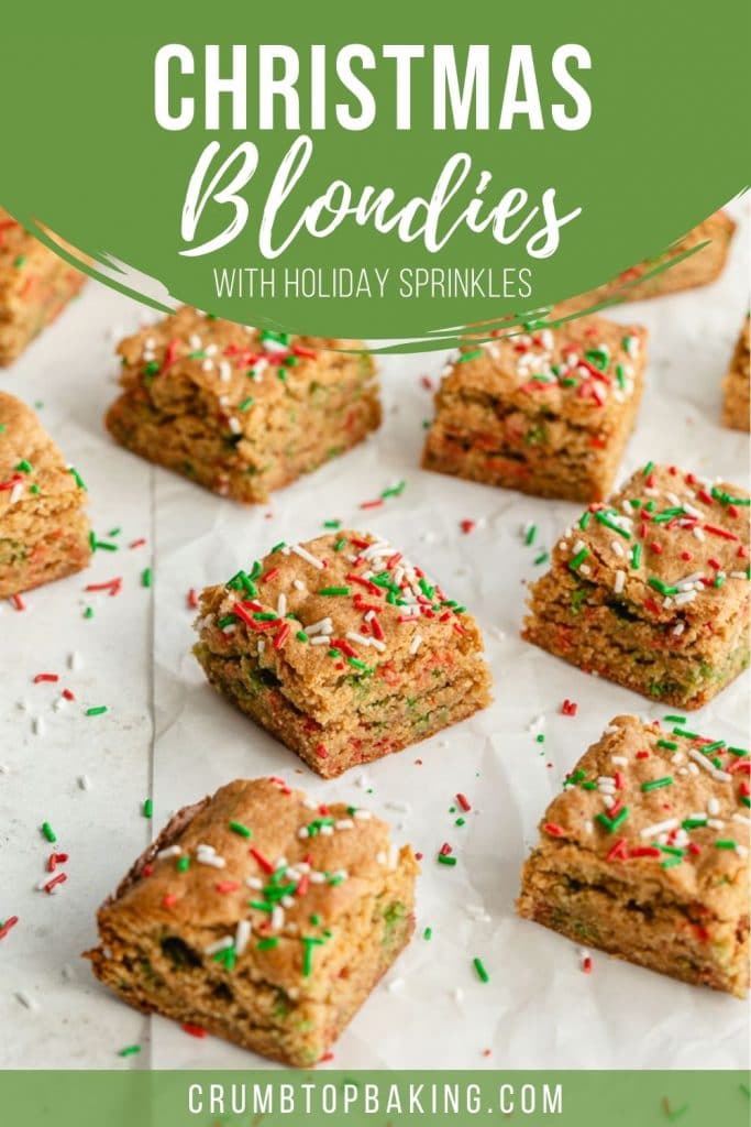 Pinterest image for Christmas Blondies - pin 3.