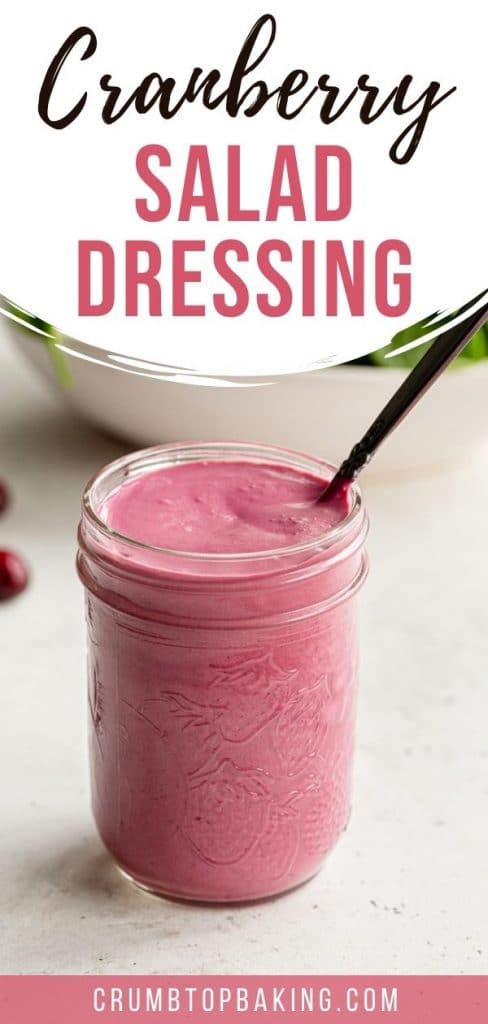 Pinterest image for Cranberry Salad Dressing- long pin 1.