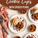Pinterest image for Gingerbread Cookie Cups with Spiced Pears - short pin 1.