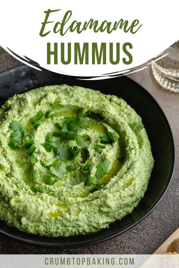 Pinterest image for Edamame Hummus - pin 1.