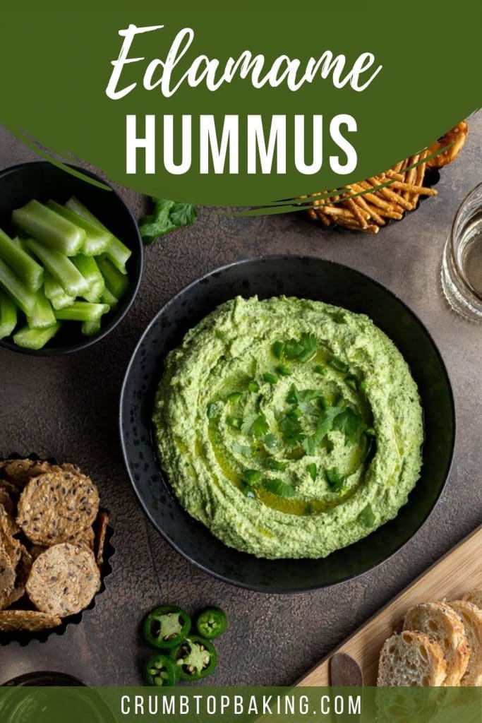 Pinterest image for Edamame Hummus - pin 2.