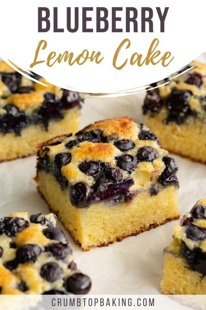Pinterest image for Blueberry Lemon Cake.