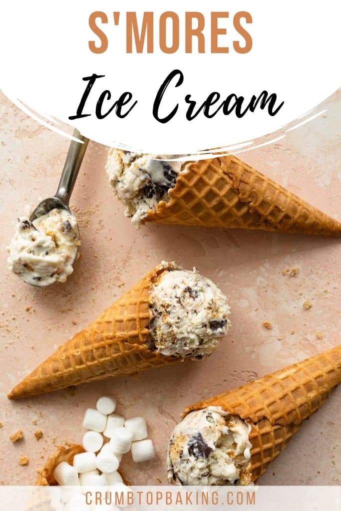 Pinterest image for S'mores Ice Cream.