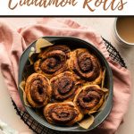 Pinterest image for air fryer cinnamon rolls.