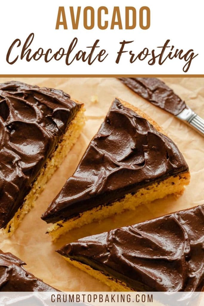 Pinterest image for Avocado Chocolate Frosting.
