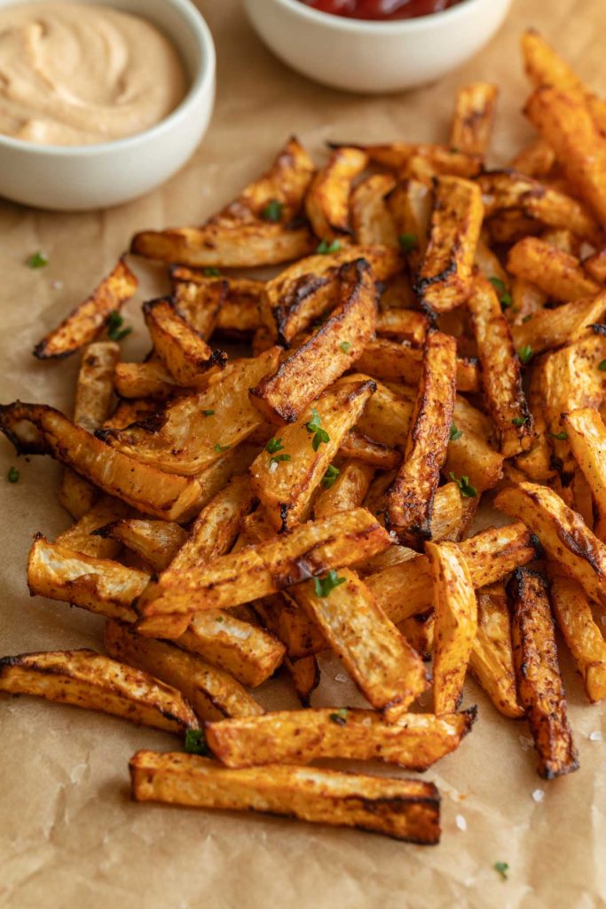 Air Fryer Turnip Fries Crumb Top Baking