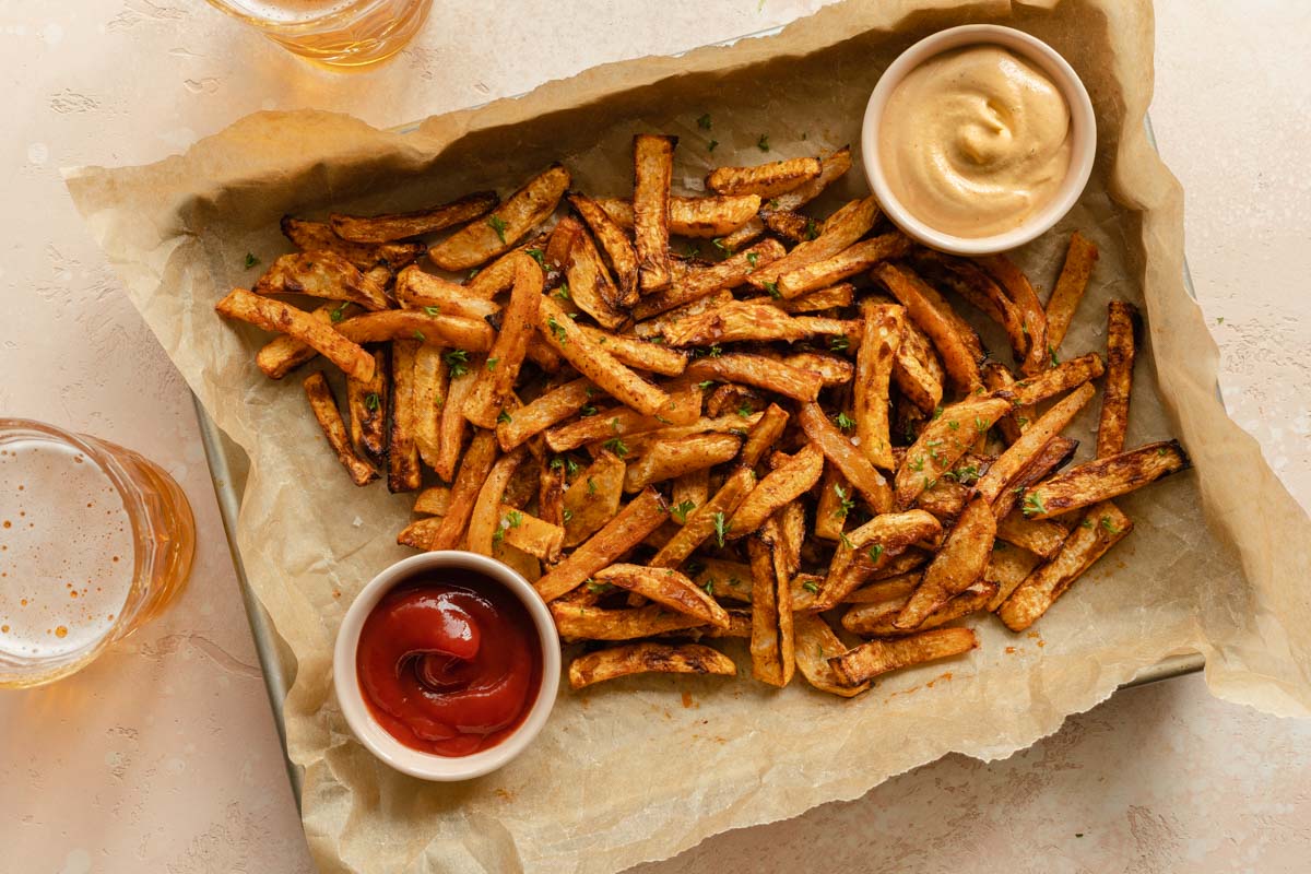 Air Fryer Turnip Fries Crumb Top Baking