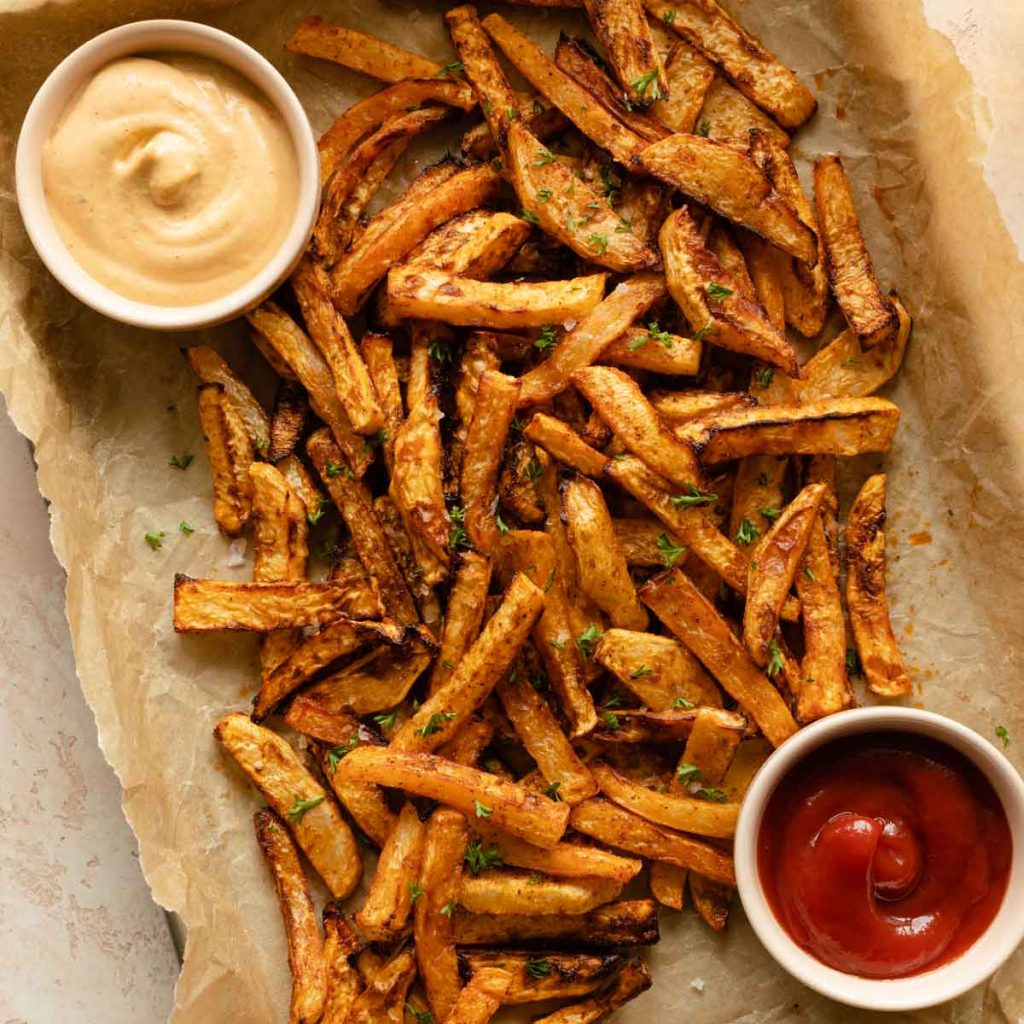 Air Fryer Turnip Fries Crumb Top Baking