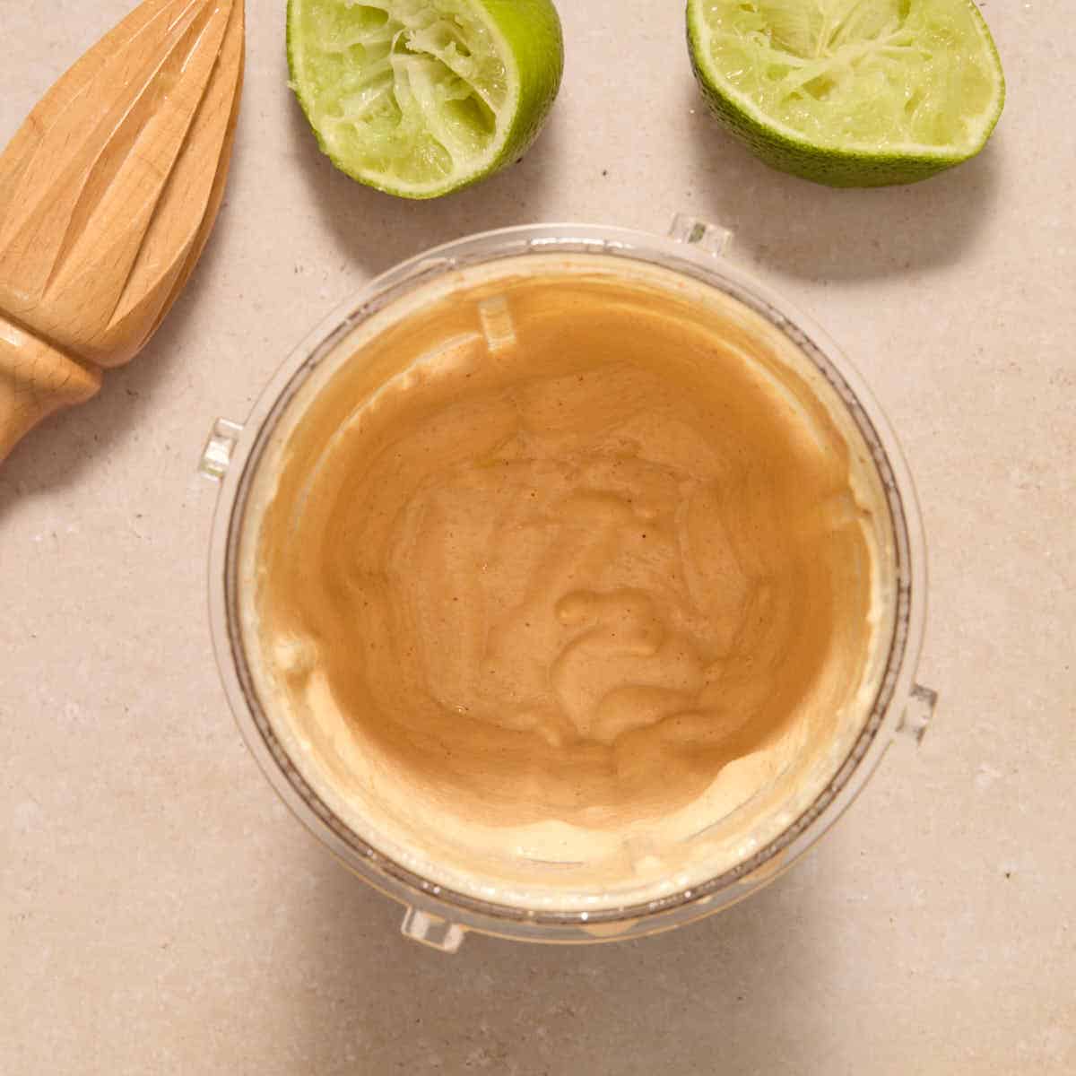 Blend chipotle dip in the smoothie cup.