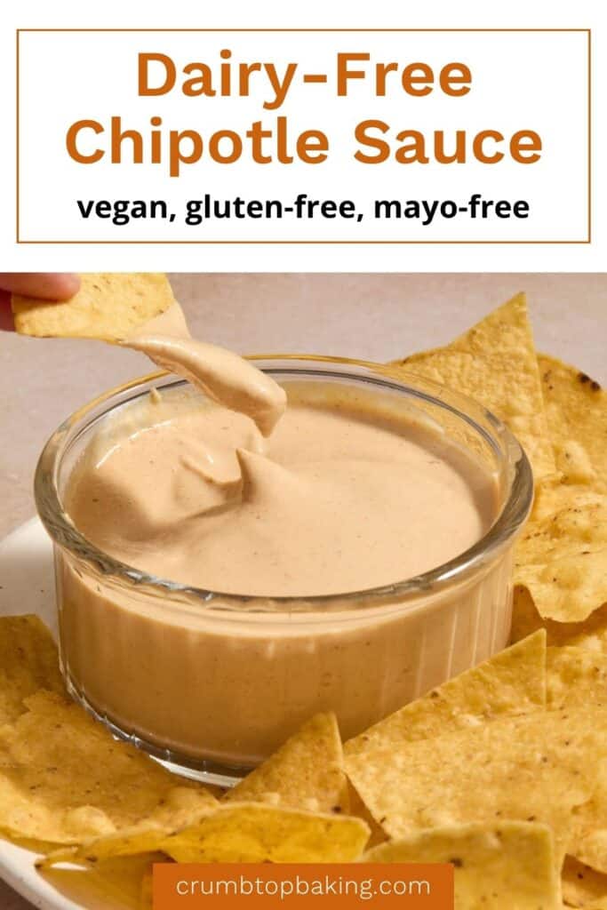 Pinterest image for dairy-free chipotle sauce - short pin with 1 image.