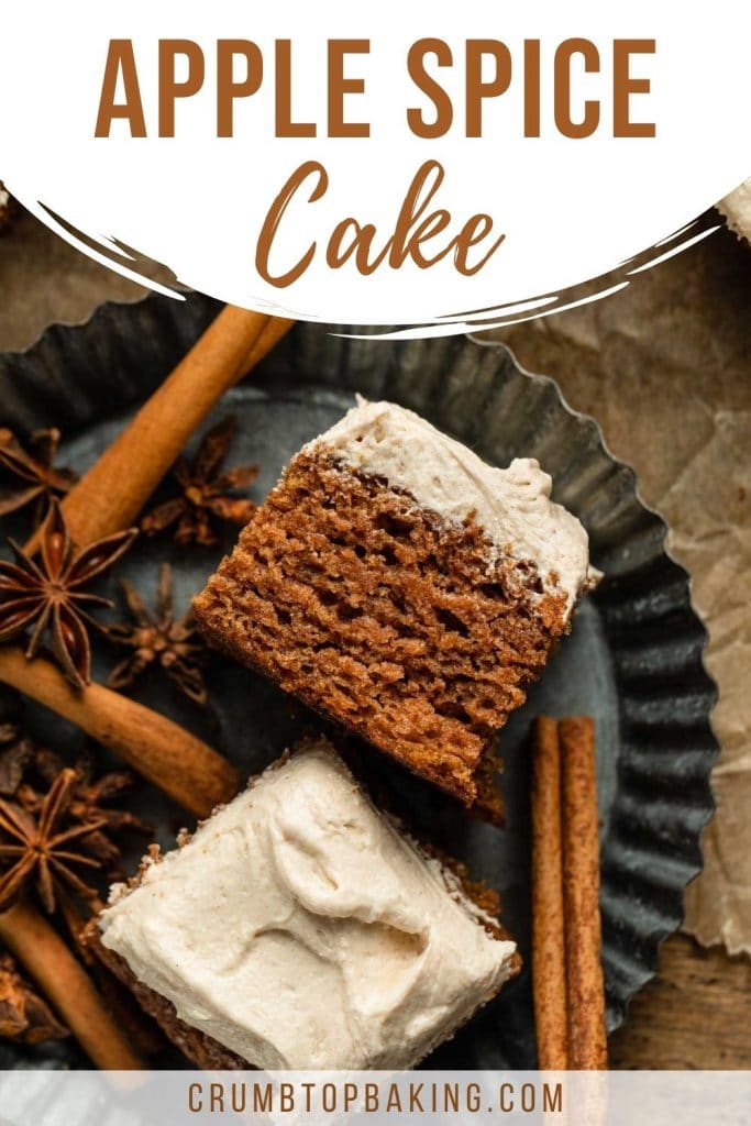 Pinterest image for apple spice cake.