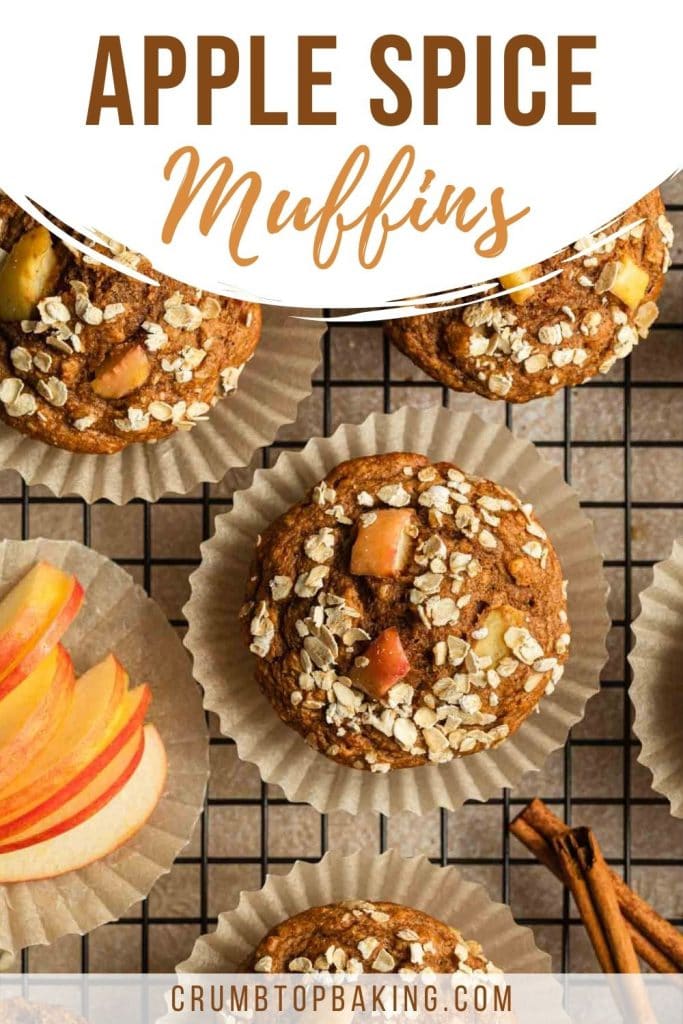 Pinterest image for apple spice muffins.