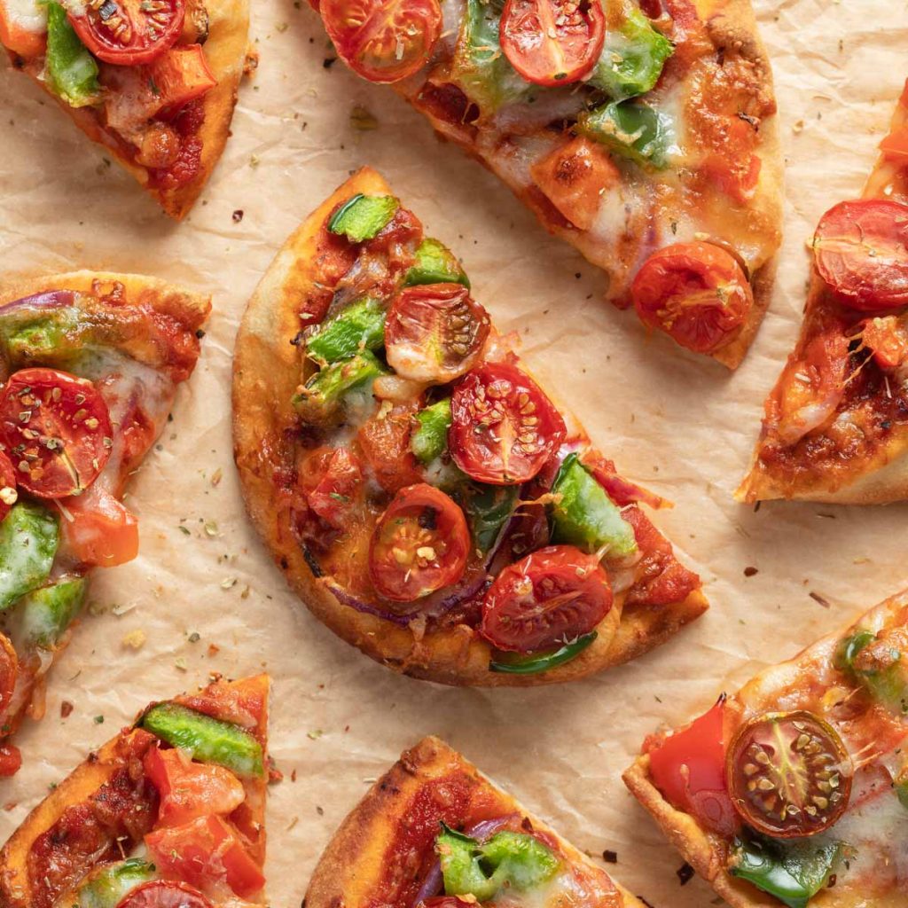 Air Fryer Mini Pizza (with Naan Bread) Crumb Top Baking