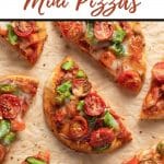 Pinterest image for air fryer mini pizzas.