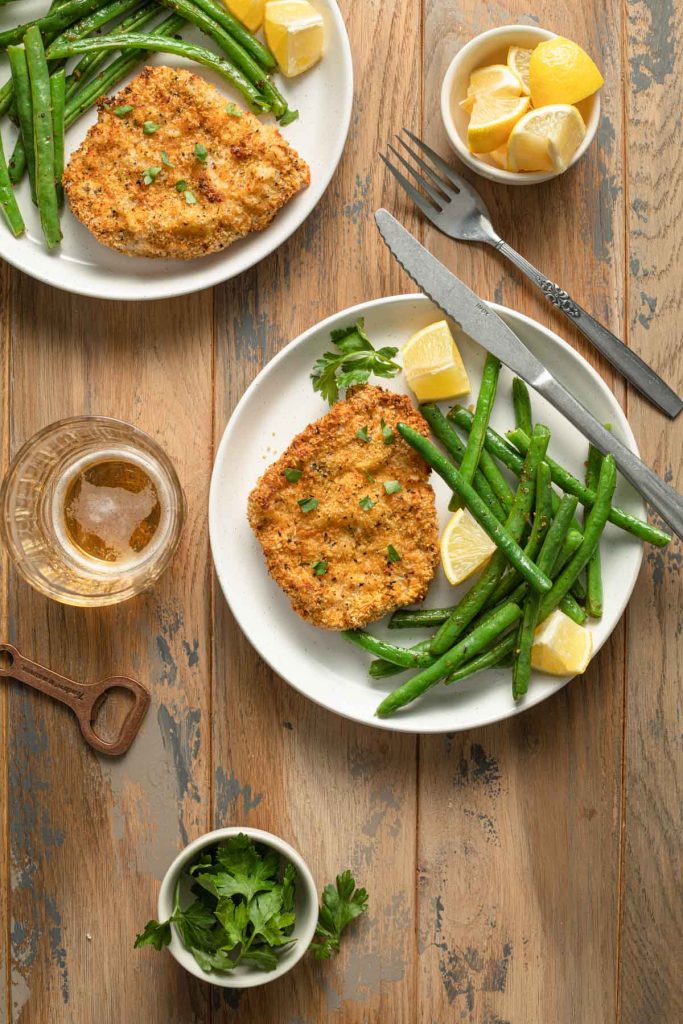 Air Fryer Pork Schnitzel Crumb Top Baking