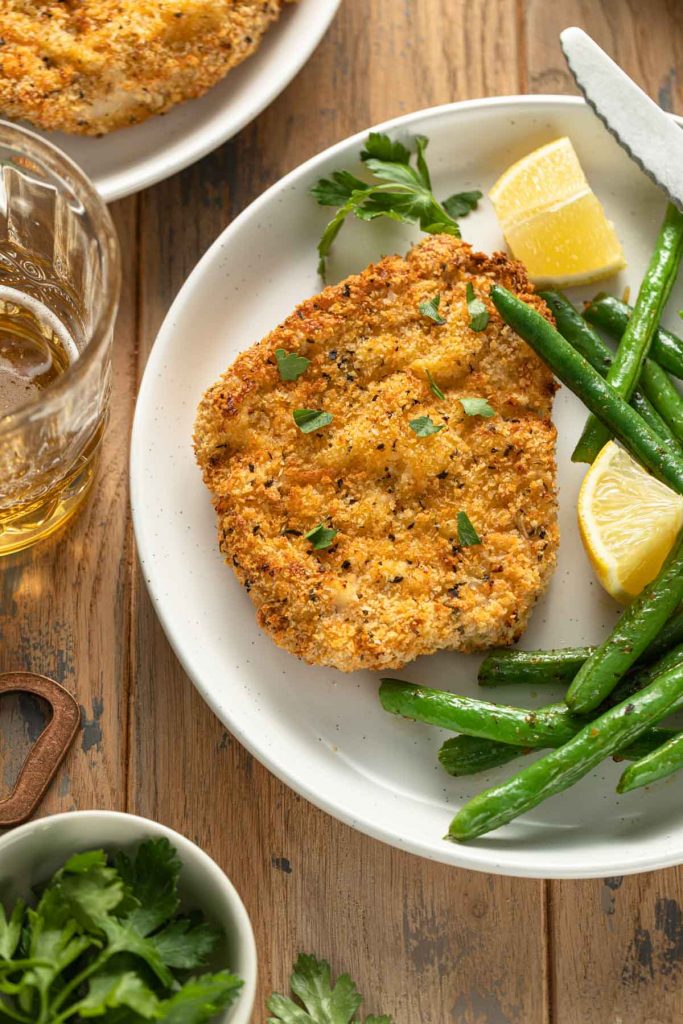 Air Fryer Pork Schnitzel Crumb Top Baking
