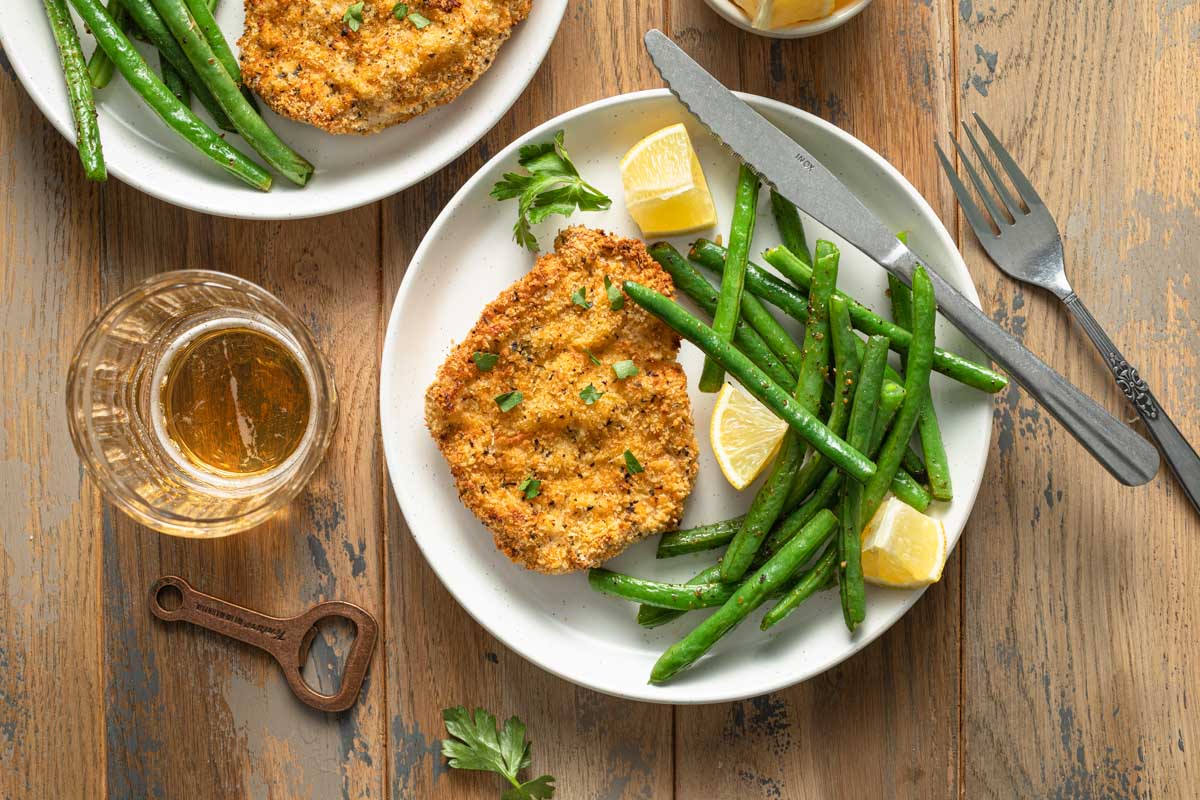 Air Fryer Pork Schnitzel Crumb Top Baking