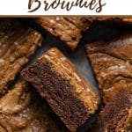 Pinterest image for almond butter brownies.
